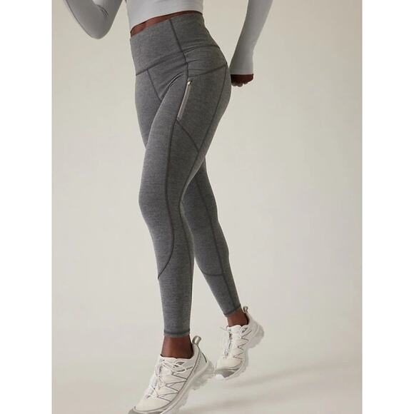 Athleta Rainier heathered tight gray leggings high rise size women's xl - Picture 1 of 6